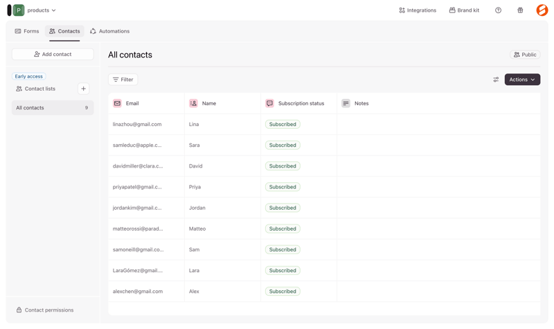 Typeform screen example