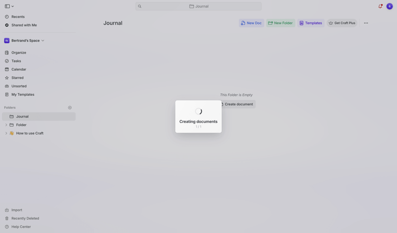 Craft screen example