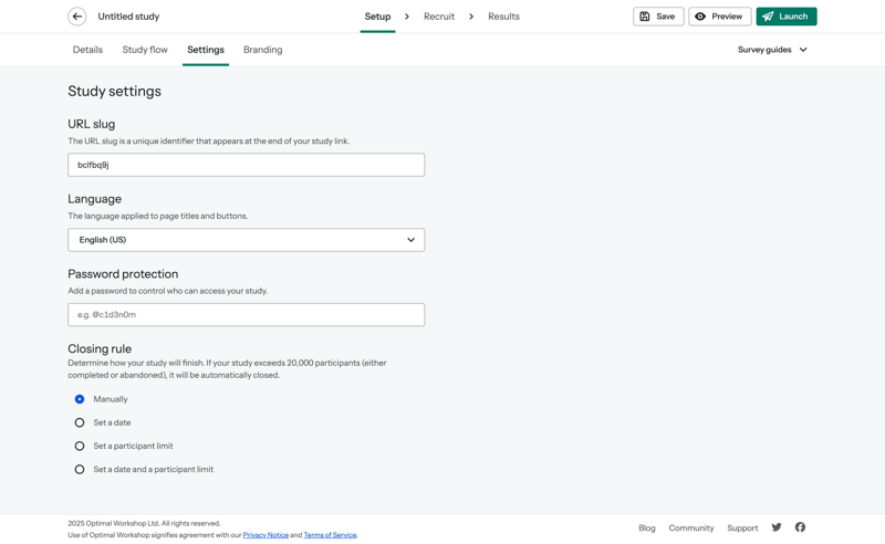 Optimal screen example