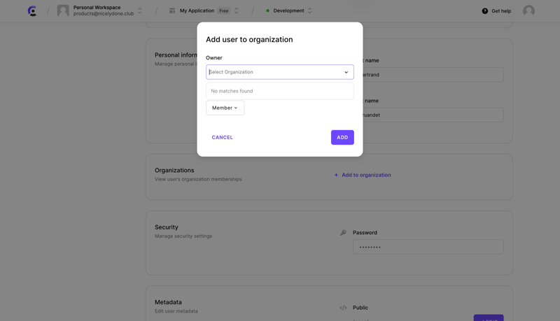 Clerk screen example