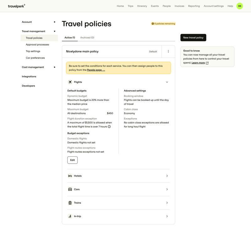 Travelperk screen example