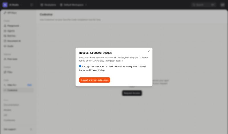 Mistral screen example