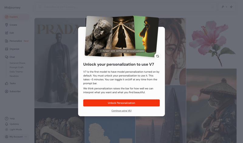 Midjourney screen example