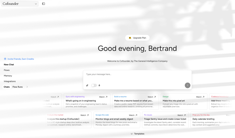 Cofounder screen example