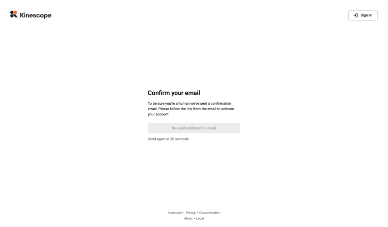 Kinescope screen example