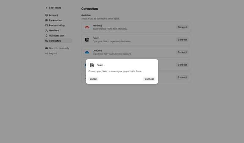 Anara screen example