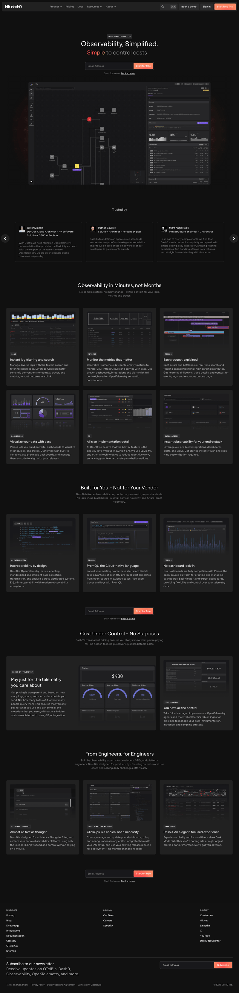 Dash0 screen example