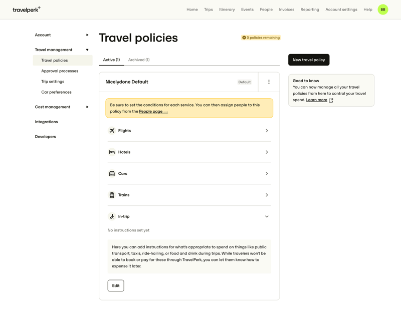 Travelperk screen example