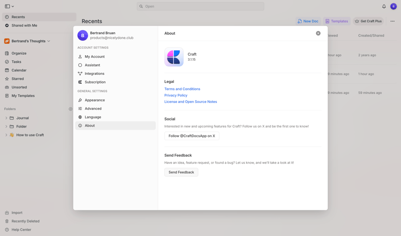 Craft screen example