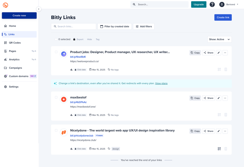 Bitly
			         ux ui design