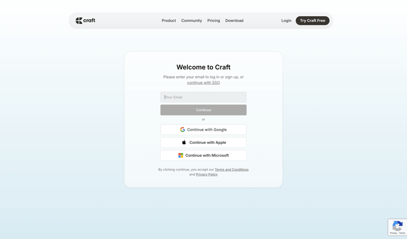 Craft screen example