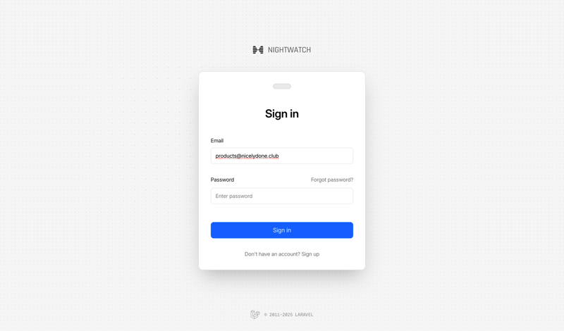 Nightwatch screen example