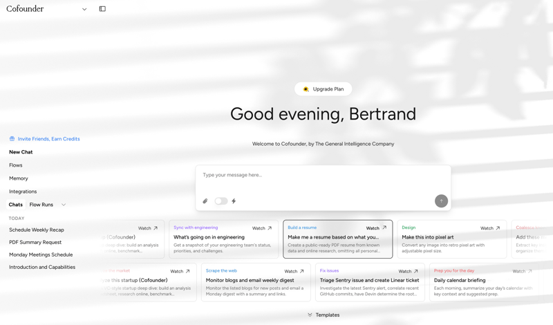 Cofounder screen example
