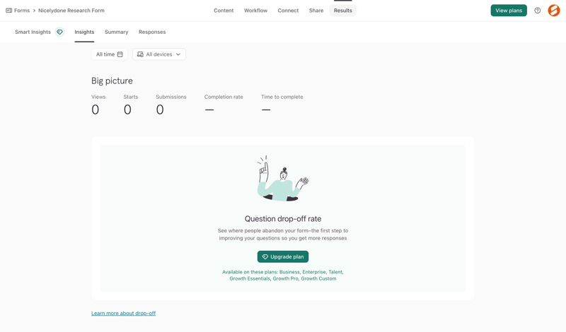 Typeform screen example