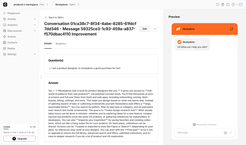 Chatbase screen example