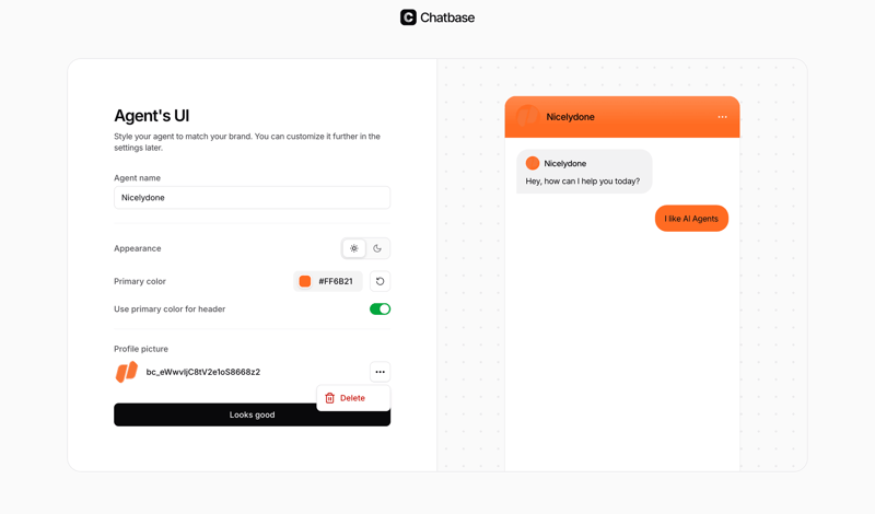 Chatbase screen example