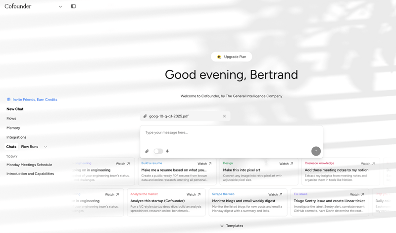 Cofounder screen example