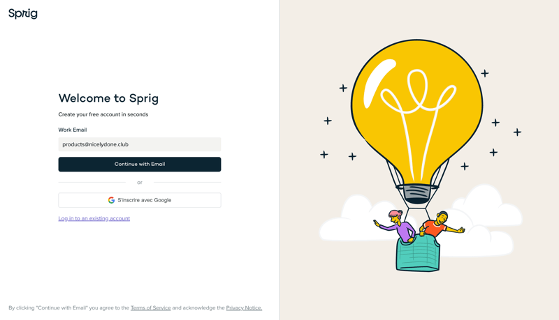 Sprig
			         ux ui design