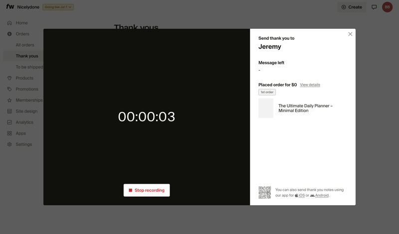 Fourthwall screen example