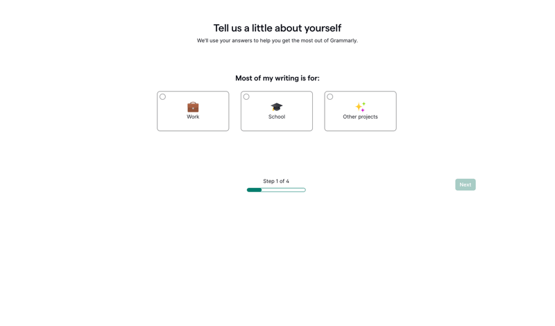 Grammarly screen example