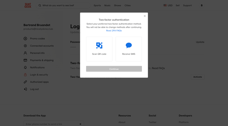 SeatGeek
			       ux ui design