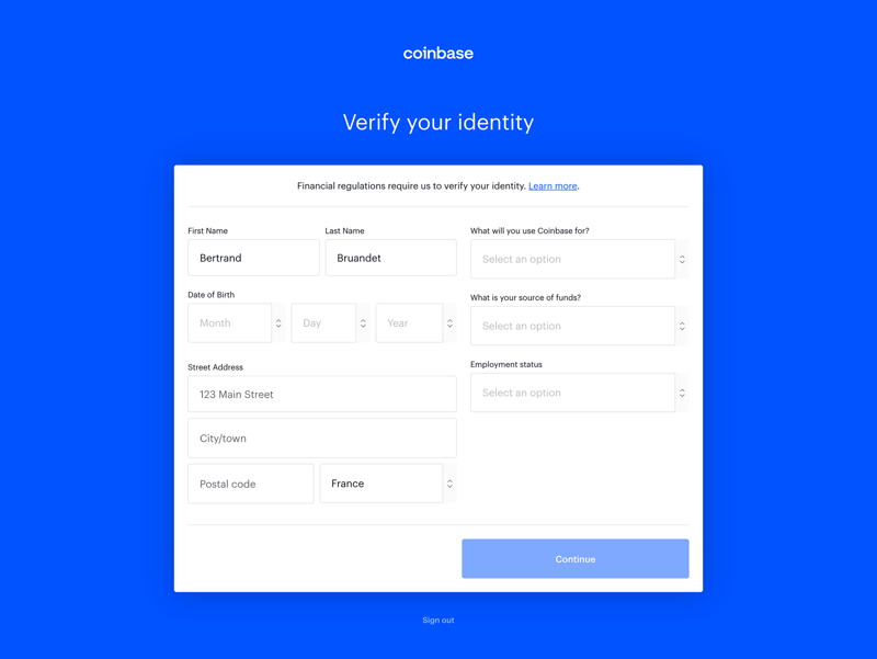 Coinbase
			     ux ui design