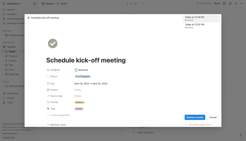 Notion
			     ux ui design