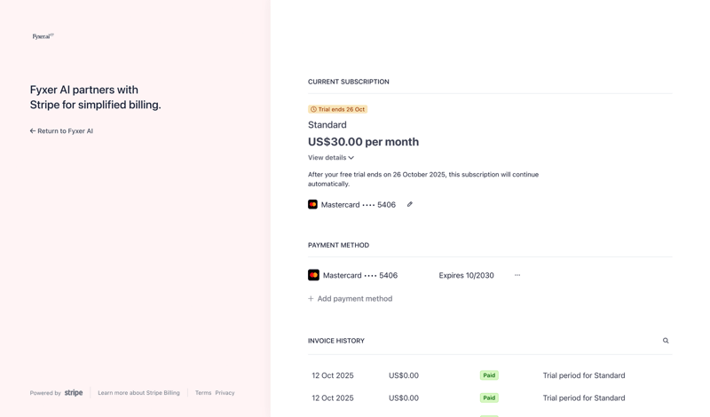 Fyxer screen example
