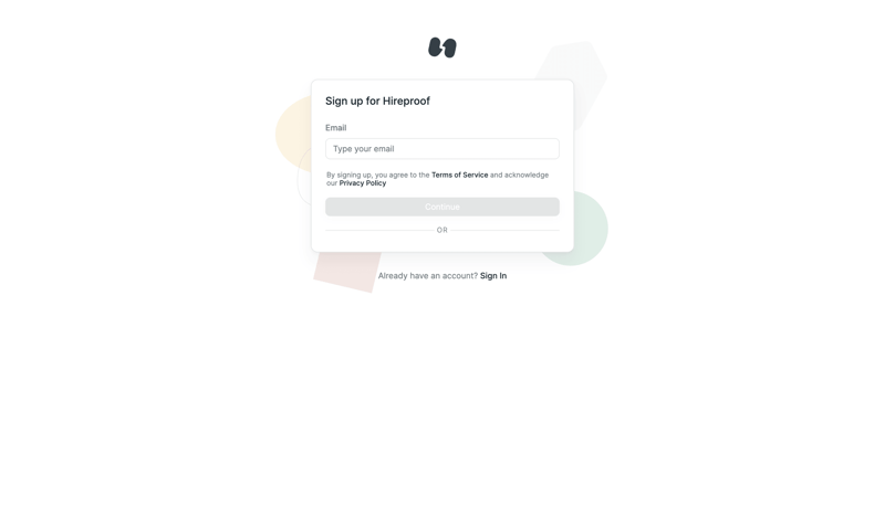 Hireproof
			       ux ui design