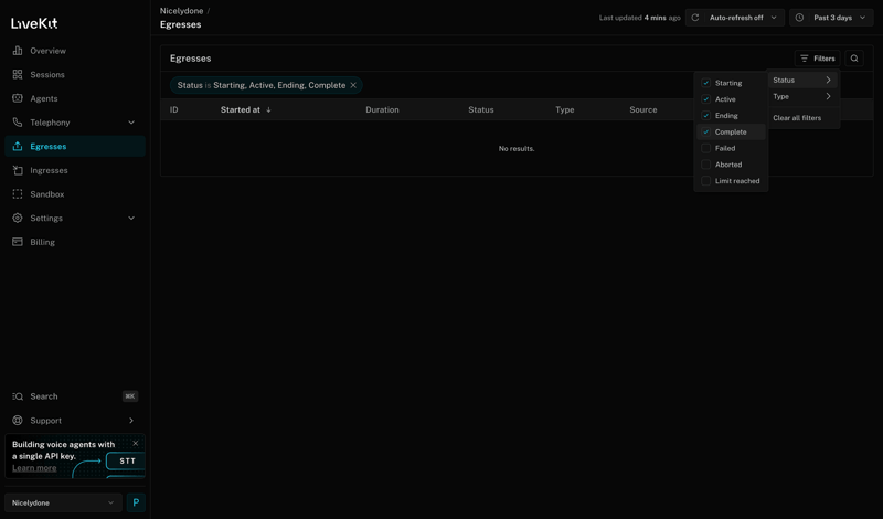 Livekit screen example
