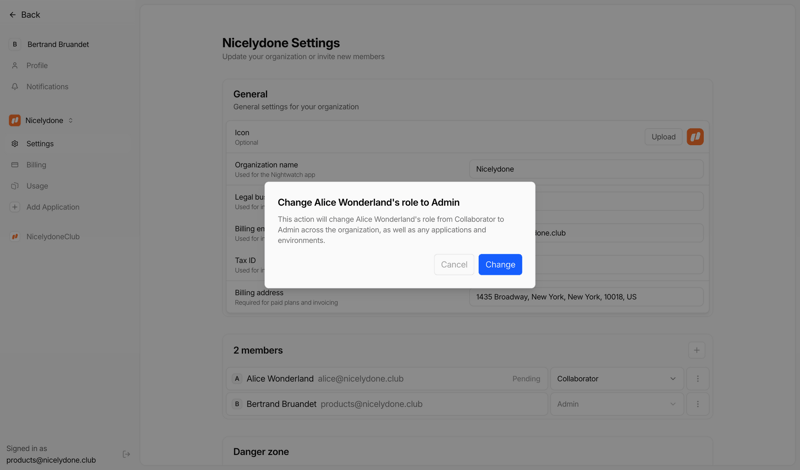 Nightwatch screen example