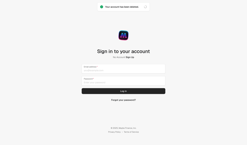 Maybe Finance screen example