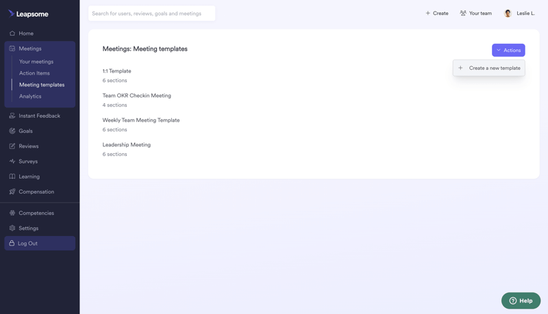 Leapsome
			     ux ui design