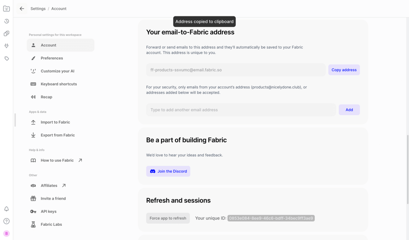 Fabric screen example