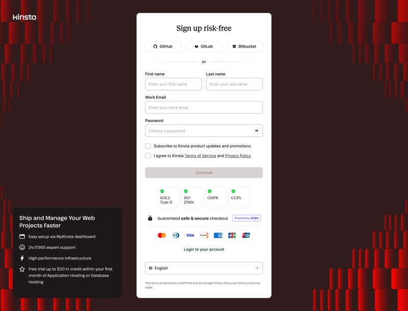 Kinsta screen example