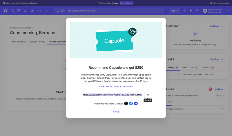 Capsule screen example