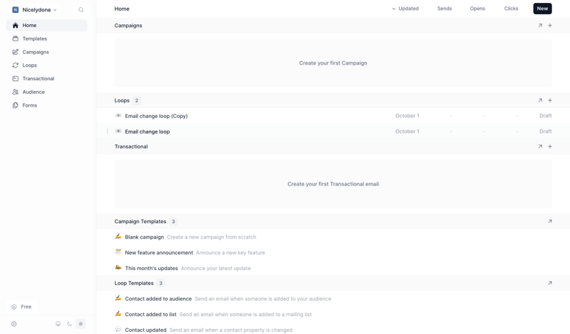 Loops screen example