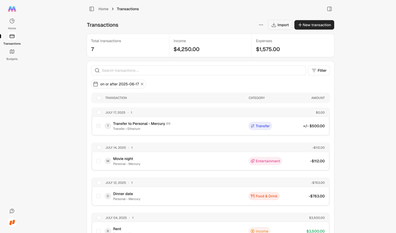Maybe Finance screen example