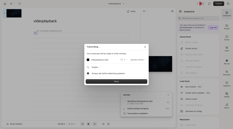 Descript
			             ux ui design