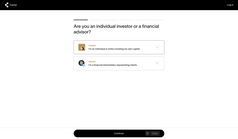 Cache screen example