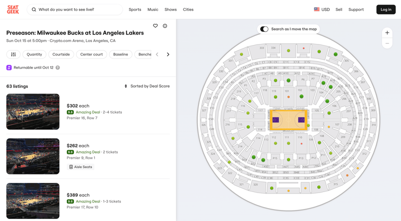 SeatGeek
			      ux ui design