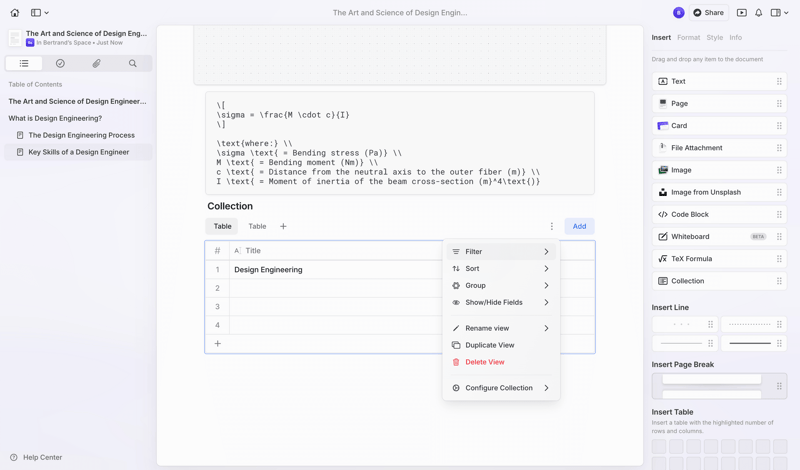 Craft screen example