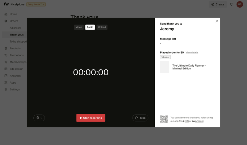 Fourthwall screen example