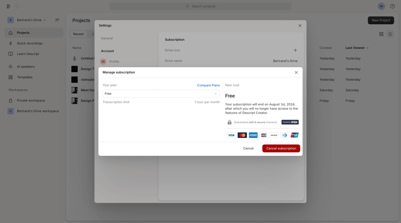 Descript
			         ux ui design