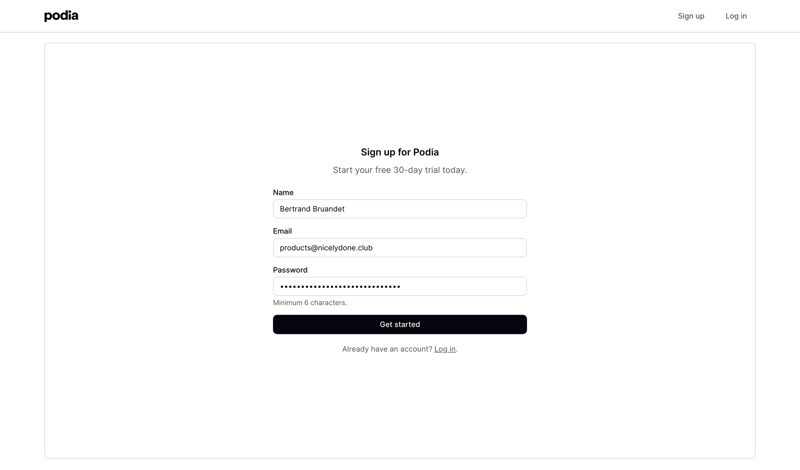 Podia
			         ux ui design