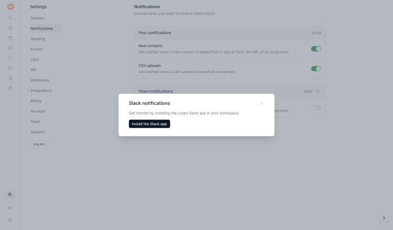 Loops screen example