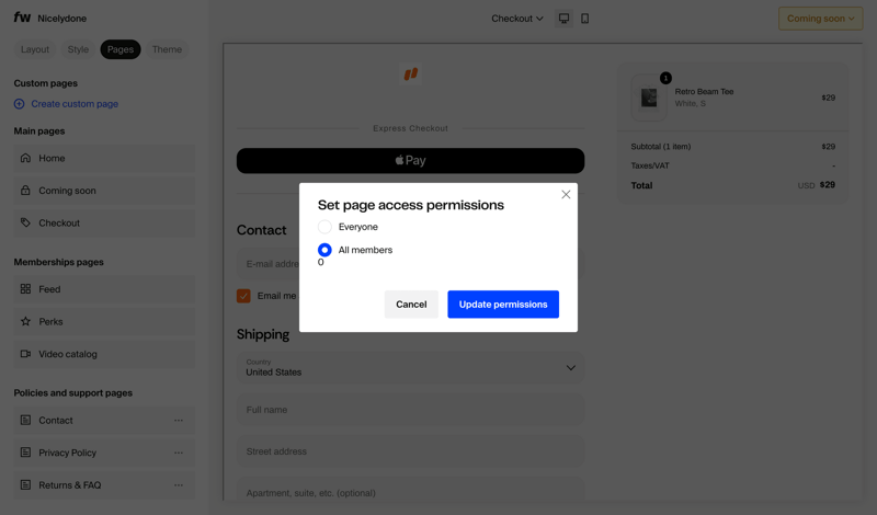 Fourthwall screen example