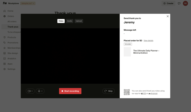 Fourthwall screen example