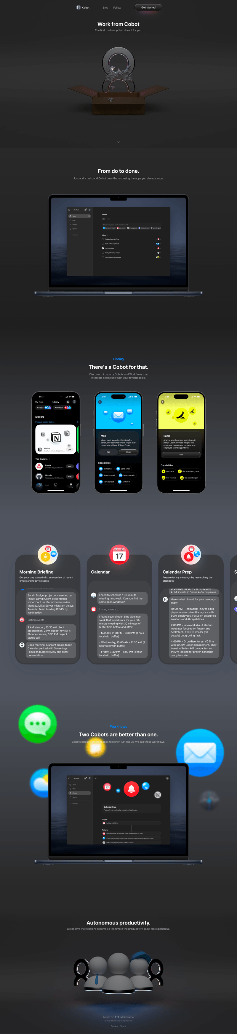 Cobot screen example