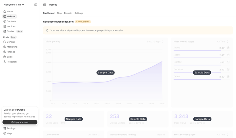 Durable screen example